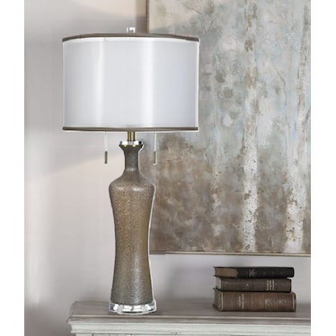Bronze Art Glass Table Lamp 35"H