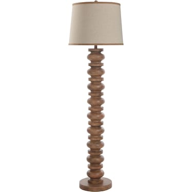 Brown Spindle Floor Lamp 62"H