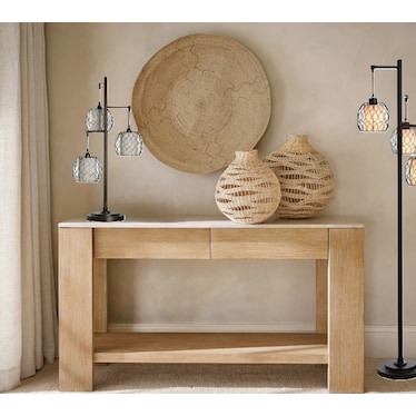 Antique Bronze with Caged Woven Shades 3-Lite Floor Lamp 72"H