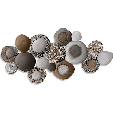 Bronze and Copper Metal Disc Wall Décor 52"W x 25"H