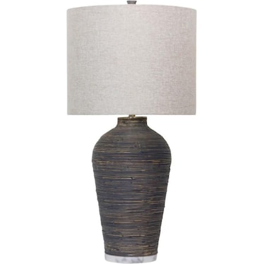Brown Rattan Table Lamp 39"H