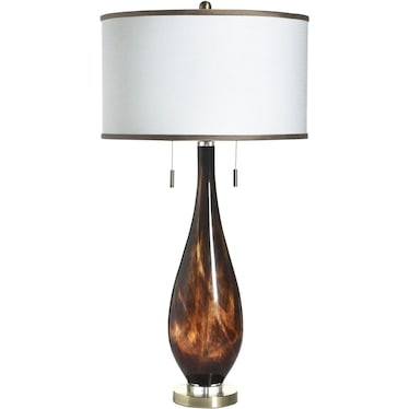 Brown and Gold Glass Table Lamp 36"H