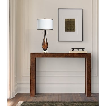 Brown and Gold Glass Table Lamp 36"H