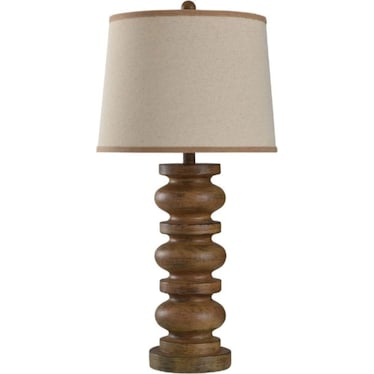 Brown Spindle Table Lamp 31"H