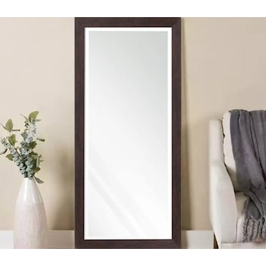 Beveled Espresso Leaner Mirror 30"W x 64"H