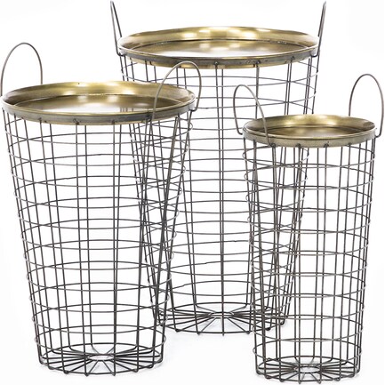 Black Wire Baskets with Removable Tray