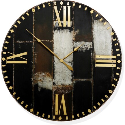 Metal Patchwork Wall Clock 46"