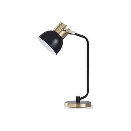 Black and Brass Metal Desk Lamp 26"H