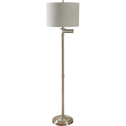 Silver Swing Arm Floor Lamp 62"H