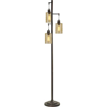 3-Light Floor Lamp With Edison Bulbs 72"H
