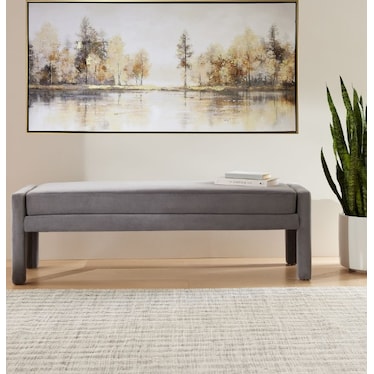 Gold Trees By The Water Framed Canvas 60.5"W x 30.5"H