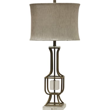 Gold Metal Caged Table Lamp 36.5"H