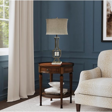 Gold Metal Caged Table Lamp 36.5"H