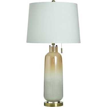 Gold and Cream Glass Table Lamp 34"H