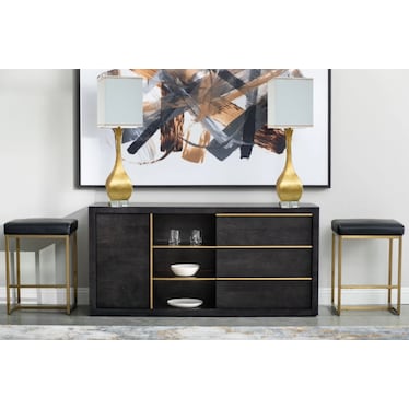 Gold Leaf Table Lamp 43"H