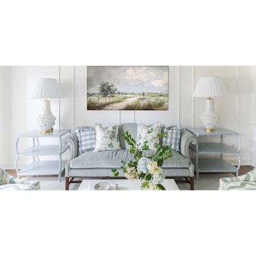 Spring Country Road Handpainted Framed Canvas 57"W x 32"H