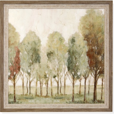 Green and Rust Trees Framed Print 41"W x 41"W