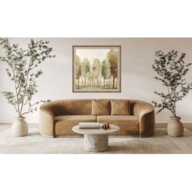 Green and Rust Trees Framed Print 41"W x 41"W