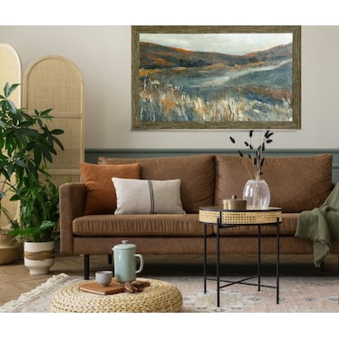 Green, Tan, and Red Hills Textured Framed Print 55.5"W x 35.5"H