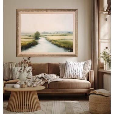 Scenic Stream Framed Print Under Glass 60"W x 46"H