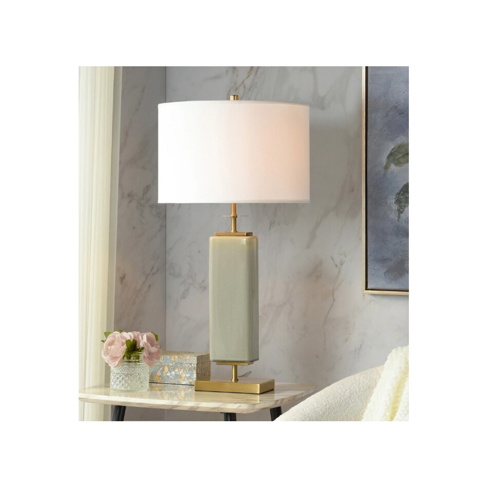 stlc green table lamp   