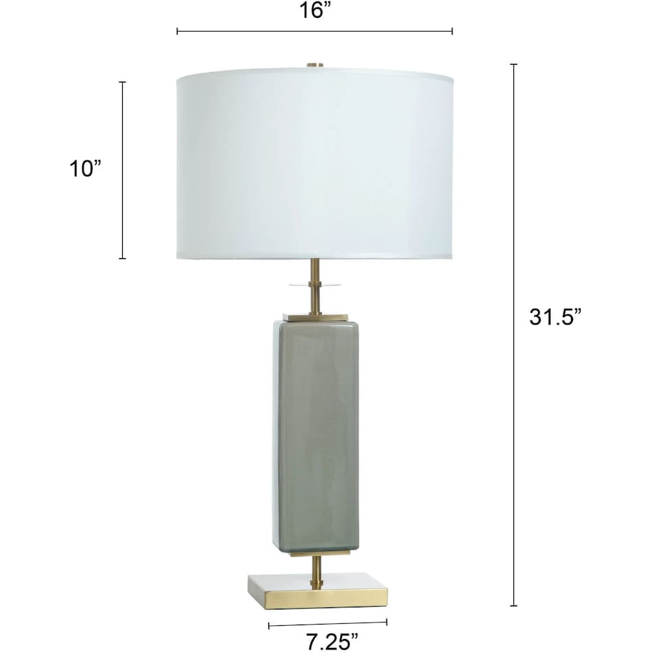 stlc green table lamp   