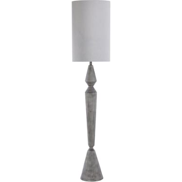 Grey Faux Wood Floor Lamp 67"H