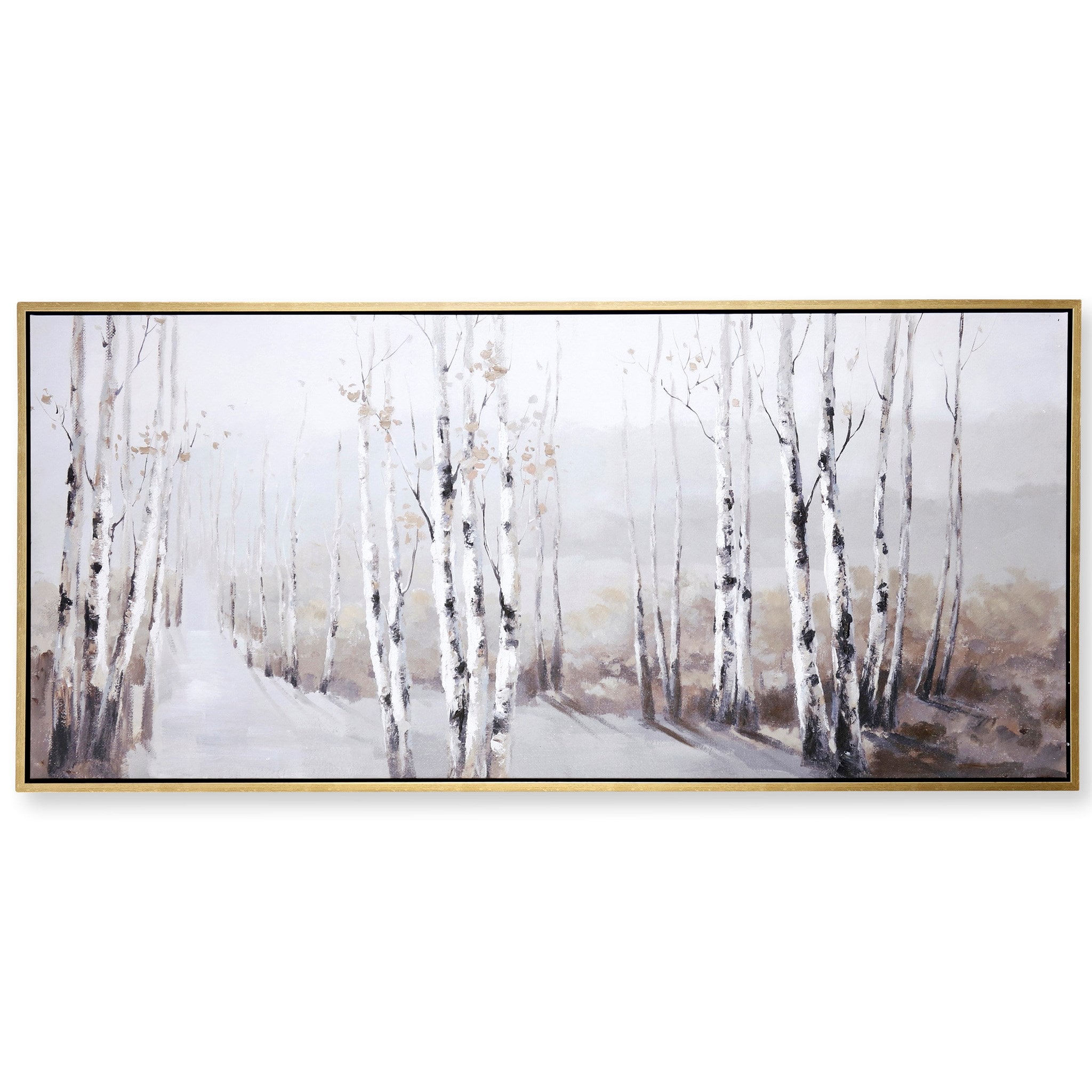 Birch Tree and outlets Moon, birch landscape, birch forest, winter birch, canvas art, stretched canvas, size 11