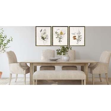 Gold, Green, and Grey Foliage II Framed Print 20"W x 26"H