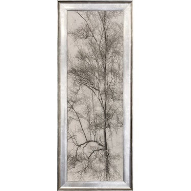 Grey and Cream Tree I Textured Framed Print 21"W x 53"H