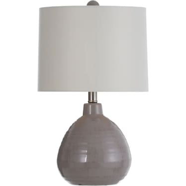 Grey Round Ceramic Table Lamp 21"H