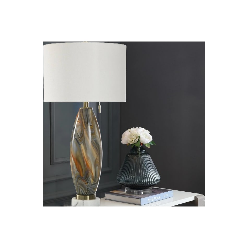 stlc grey table lamp   