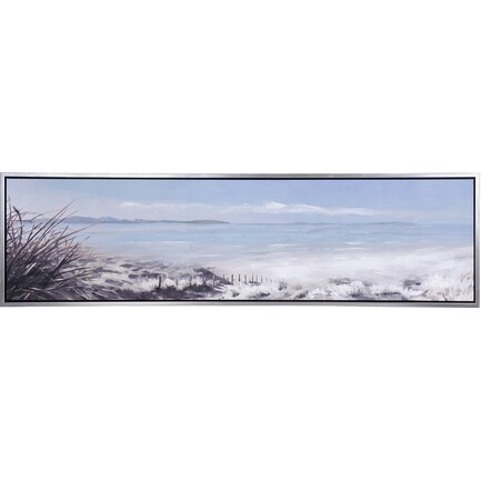 Coastal View Handpainted Framed Canvas 72"W x 20"H