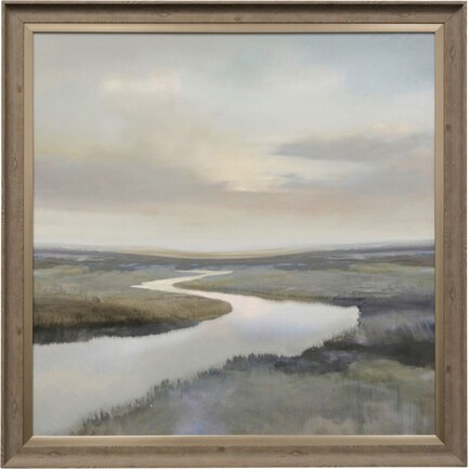 Peaceful River Textured Framed Print 40"W x 40"H