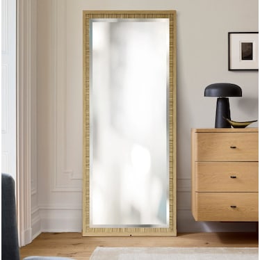 Reeded Natural Leaner Mirror 28"W x 62"H