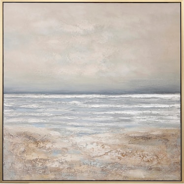 Seascape Hand Embellished Framed Canvas Art 50"W x 50"H