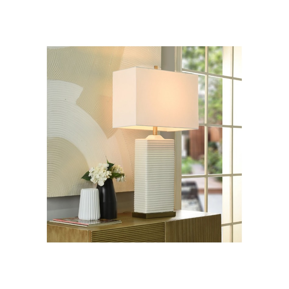 stlc white table lamp   