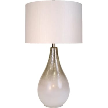 Gold and White Mercury Glass Table Lamp 34"H