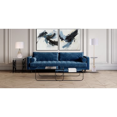 Gold and White Mercury Glass Table Lamp 34"H