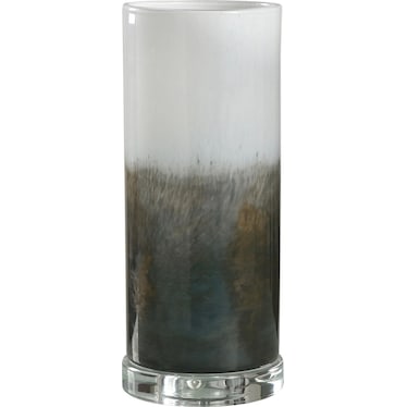 White and Bronze Glass Uplight Accent Lamp 13"H