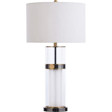 Double Glass Column Table Lamp 31"H
