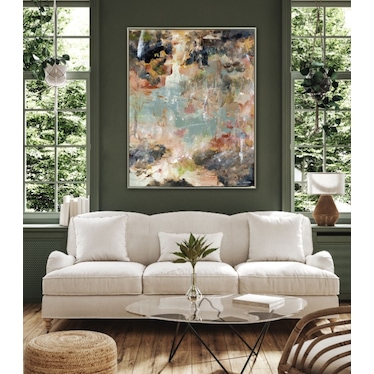 Abstract Marina Hand Embellished Framed Canvas 40"W x 50"H