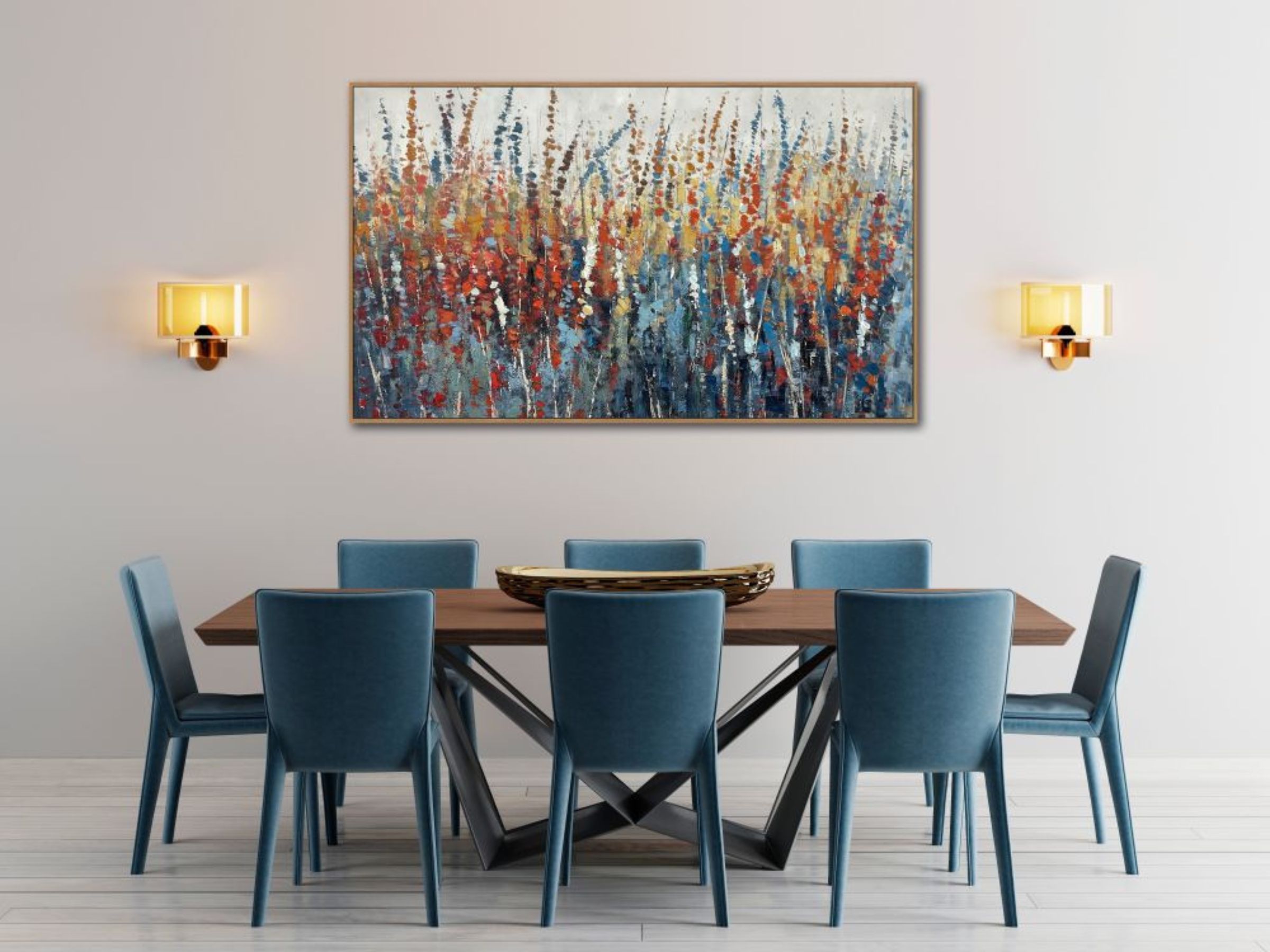 Wildflowers Hand Embellished Framed Canvas 50