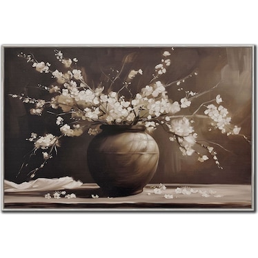Night Blossom Hand Embellished Framed Canvas 45"W x 30"H