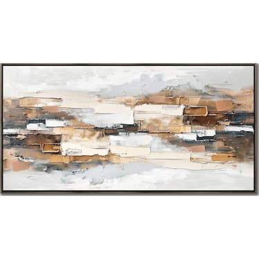 Neutral Layers Hand Embellished Framed Canvas 56"W x 28"H