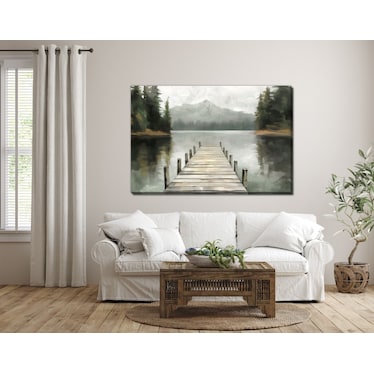 Pine Pier Hand Embellished Canvas 48"W x 32"H