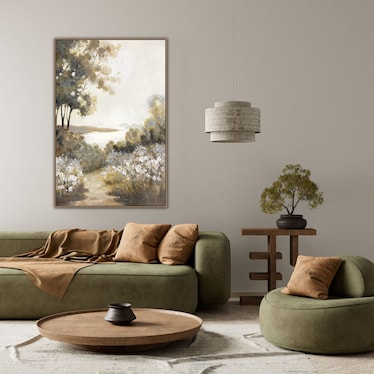 Countryside Hand Embellished Framed Canvas 30"W x 45"H