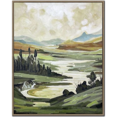 Hills II Hand Embellished Framed Canvas 30"W x 24"H Each