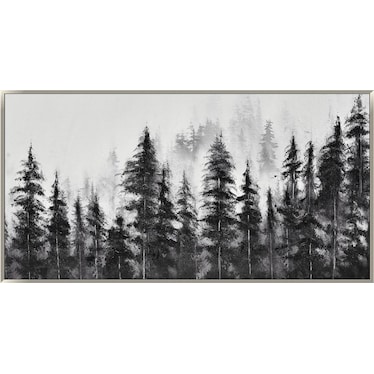 Misty Pines Hand Embellished Framed Canvas 56"W x 28"H