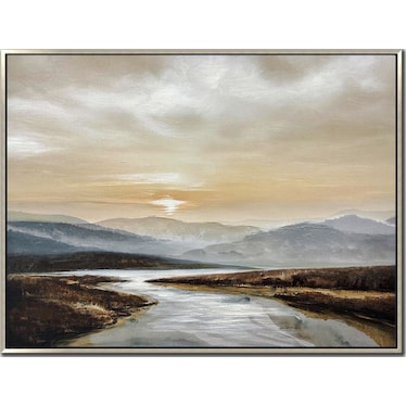 Serene Passage Hand Embellished Framed Canvas 48"W x 36"H